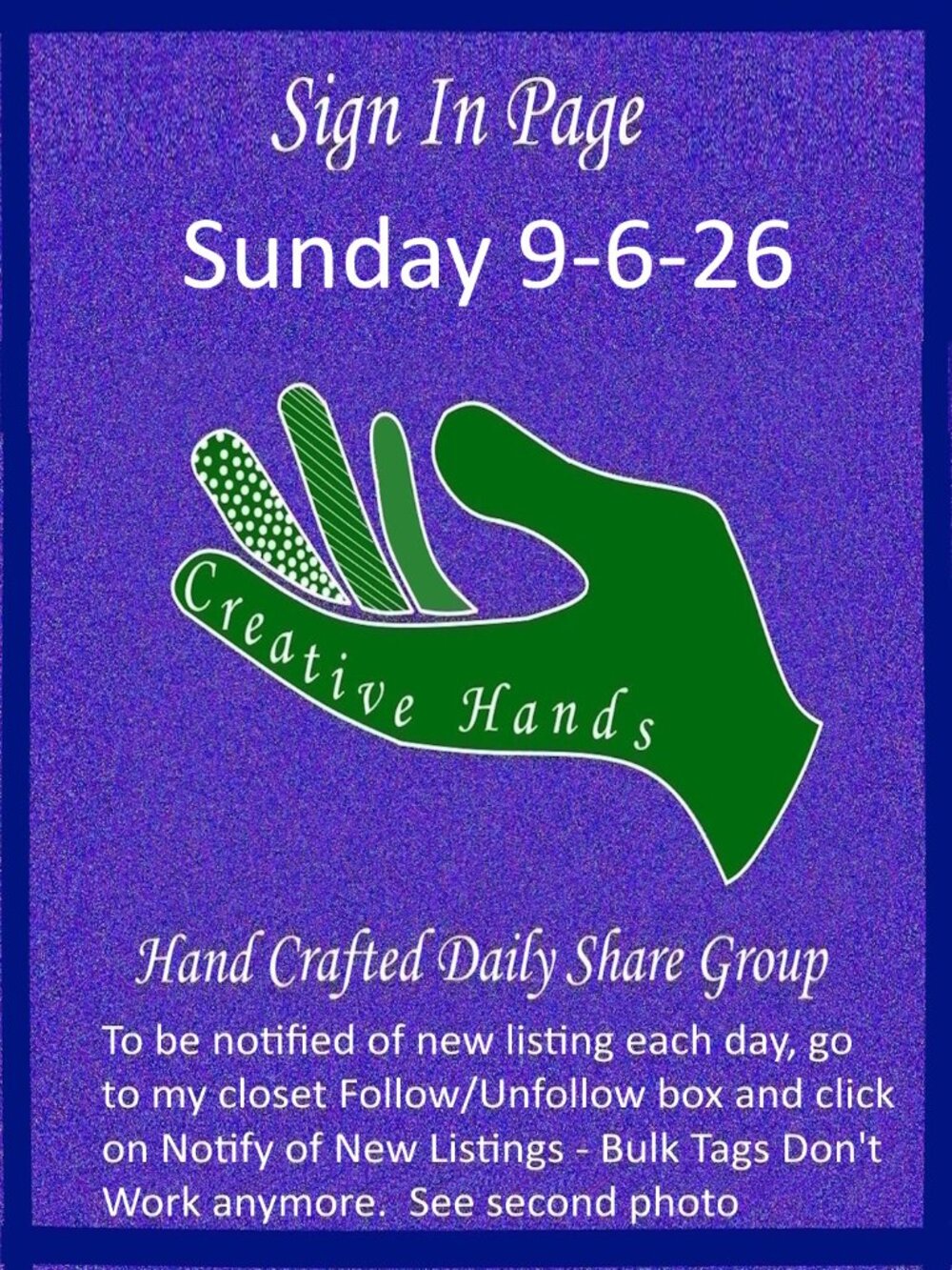 Sunday 9-6-2026 Hand Crafted Handmade Share Group Part One - Sign In - Picture 1 of 11
